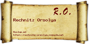 Rechnitz Orsolya névjegykártya